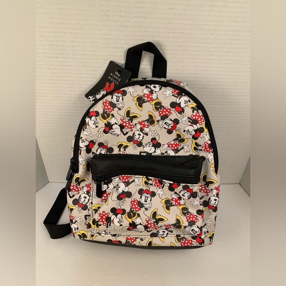 Disney Minnie Mouse Bioworld Mini Backpack NWT White & Black (WP127)